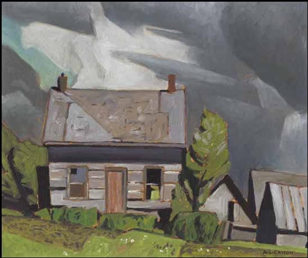 Alfred Joseph (A.J.) Casson (1898-1992) - Log Cabin, Redmond Bay, Lake Baptiste
