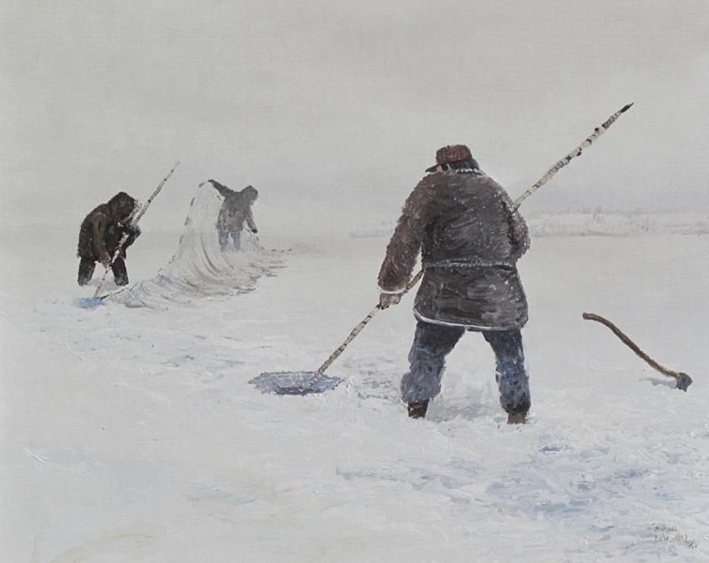Michael Lonechild (1955) - Ice Fishing; 1975