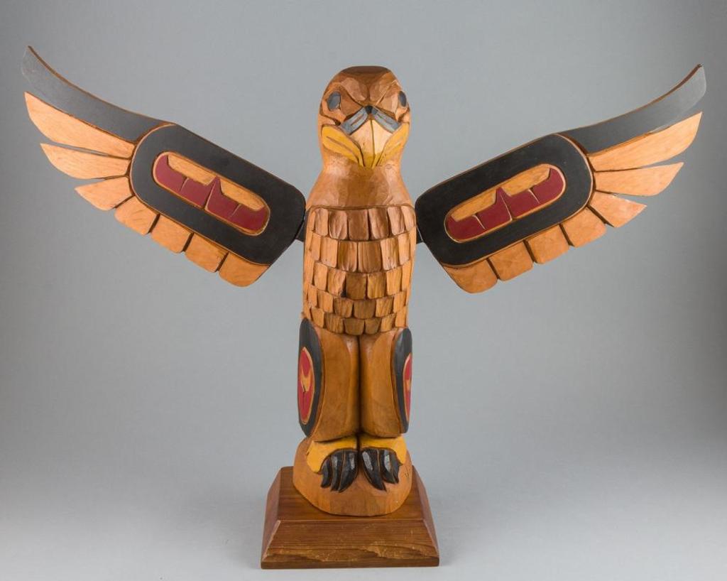 Herb Rice - a carved and polychromed cedar carving of an Eagle