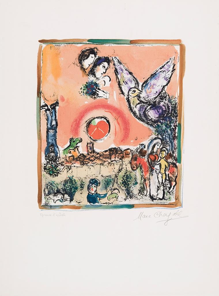 Marc Chagall (1887-1985) - Composition champêtre