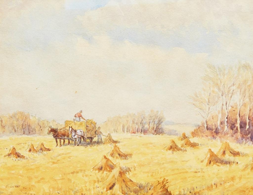 Ernest (Ernie) Luthi (1906-1983) - Late Harvest (Along Highway 35 Near Leross)