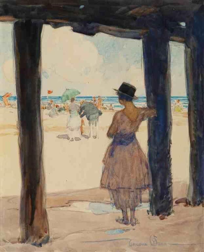 Gordon Hope Grant (1875-1962) - Untitled (Lady at the Beach)