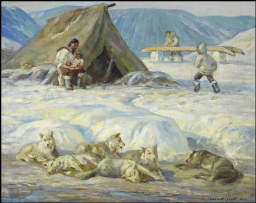 Adam Sherriff Scott (1887-1980) - Inuit Encampment, Baffin Island
