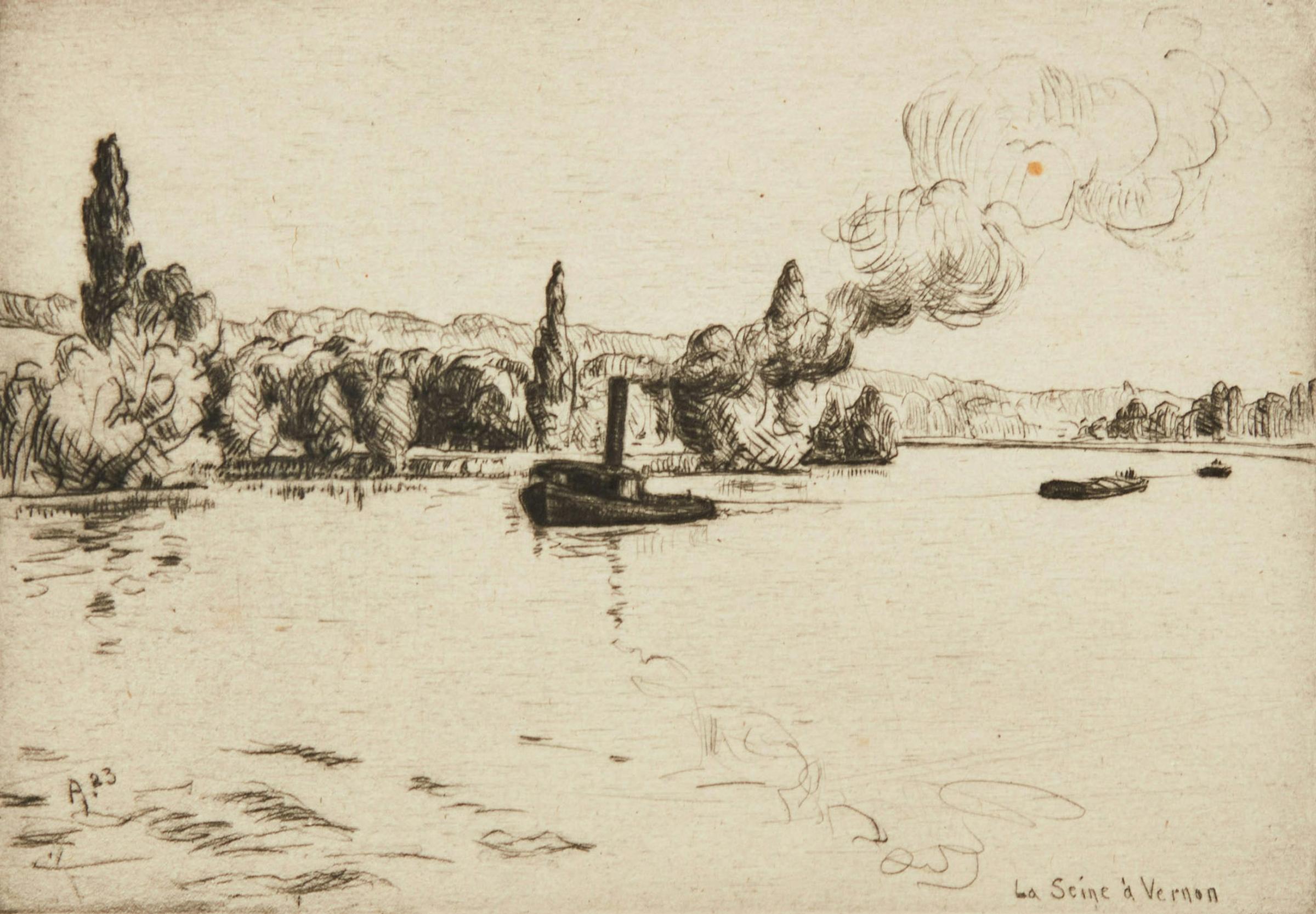 Franklin Milton Armington (1876-1941) - La Seine à Vernon