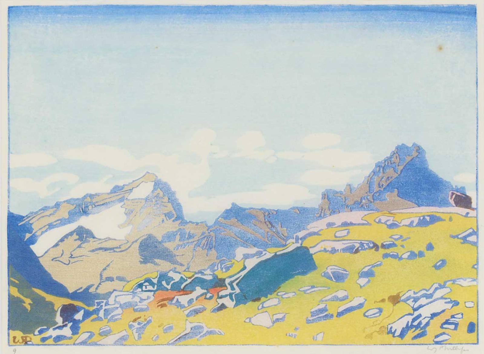 Walter Joseph (W.J.) Phillips (1884-1963) - Mount Cathedral and Mount Stephen #9