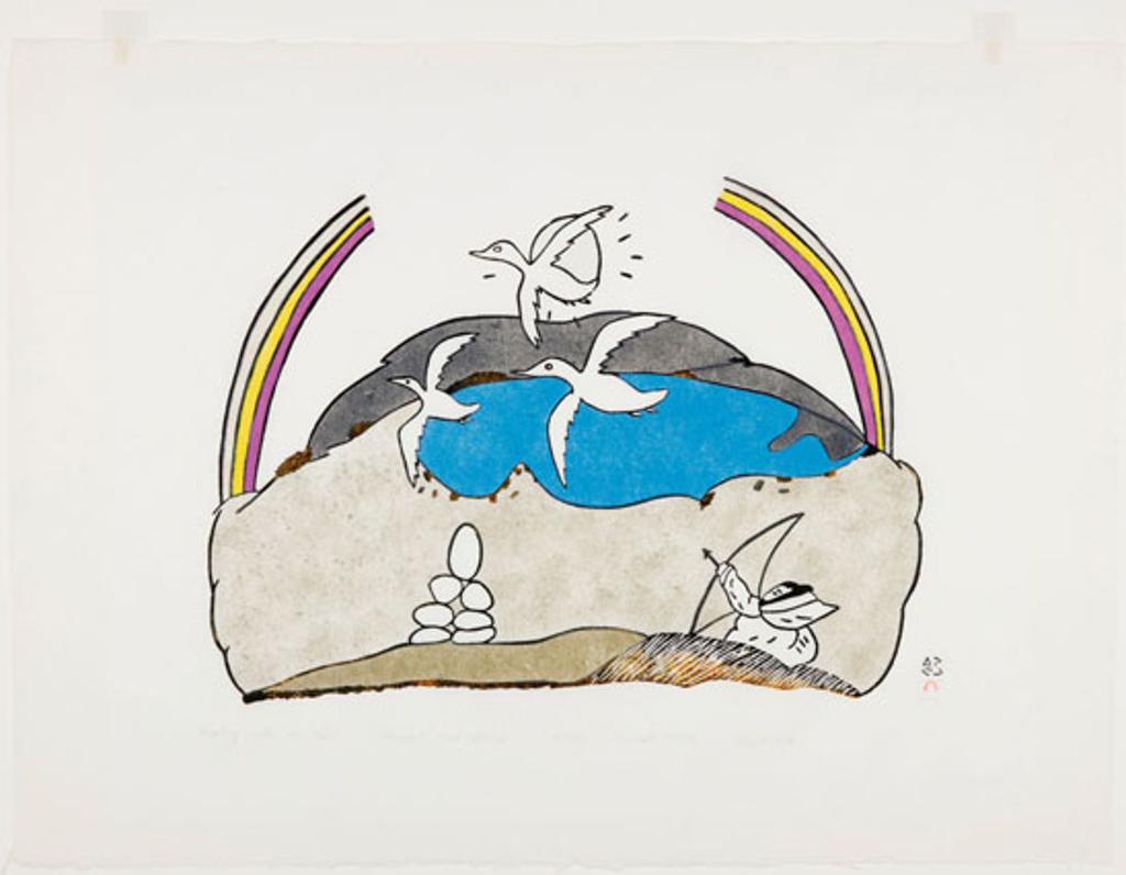 Napatchie Pootoogook (1938-2002) - Hunting After the Rain