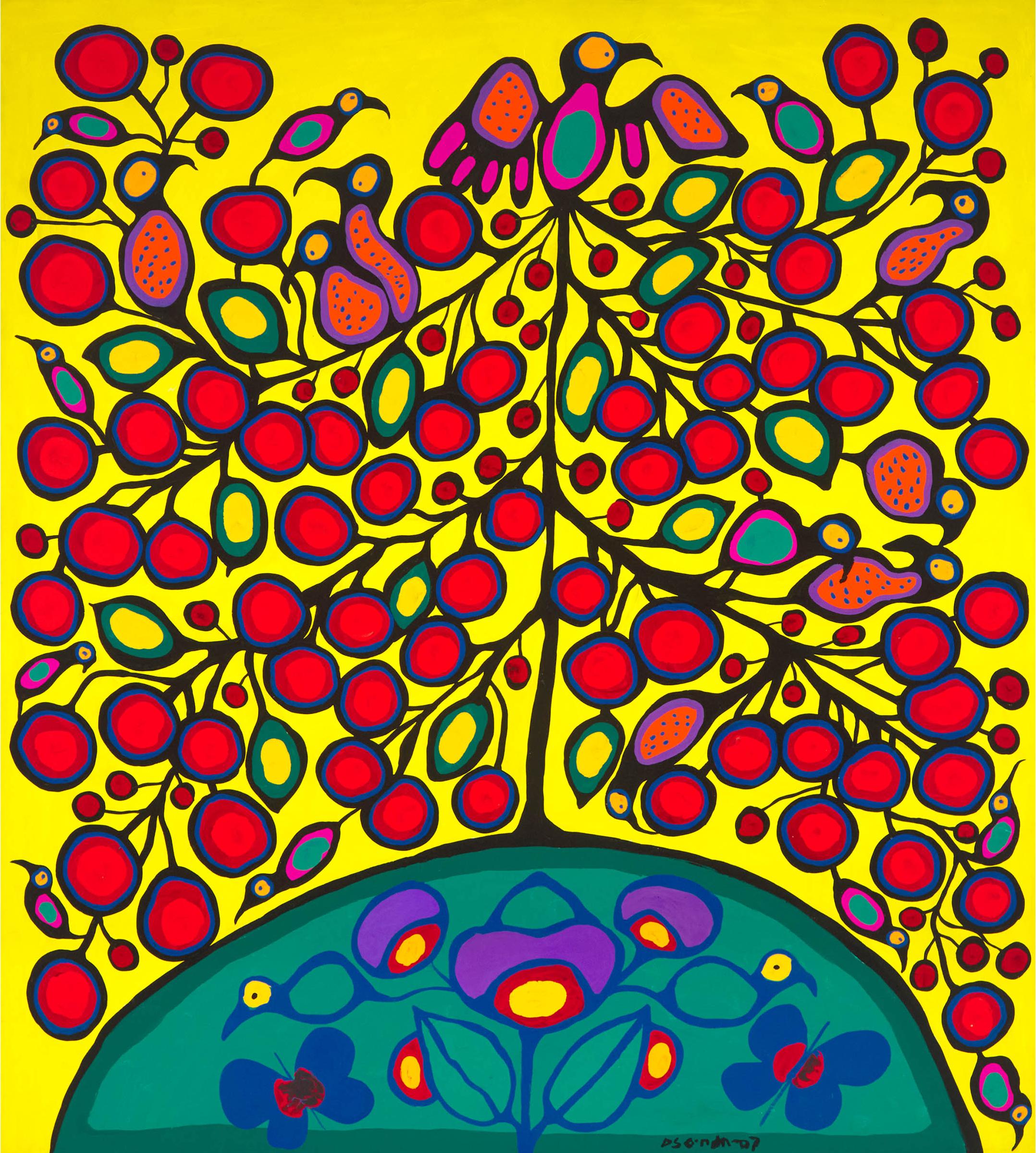 Norval H. Morrisseau (1931-2007) - Story Tree On The World, Ca. 1990