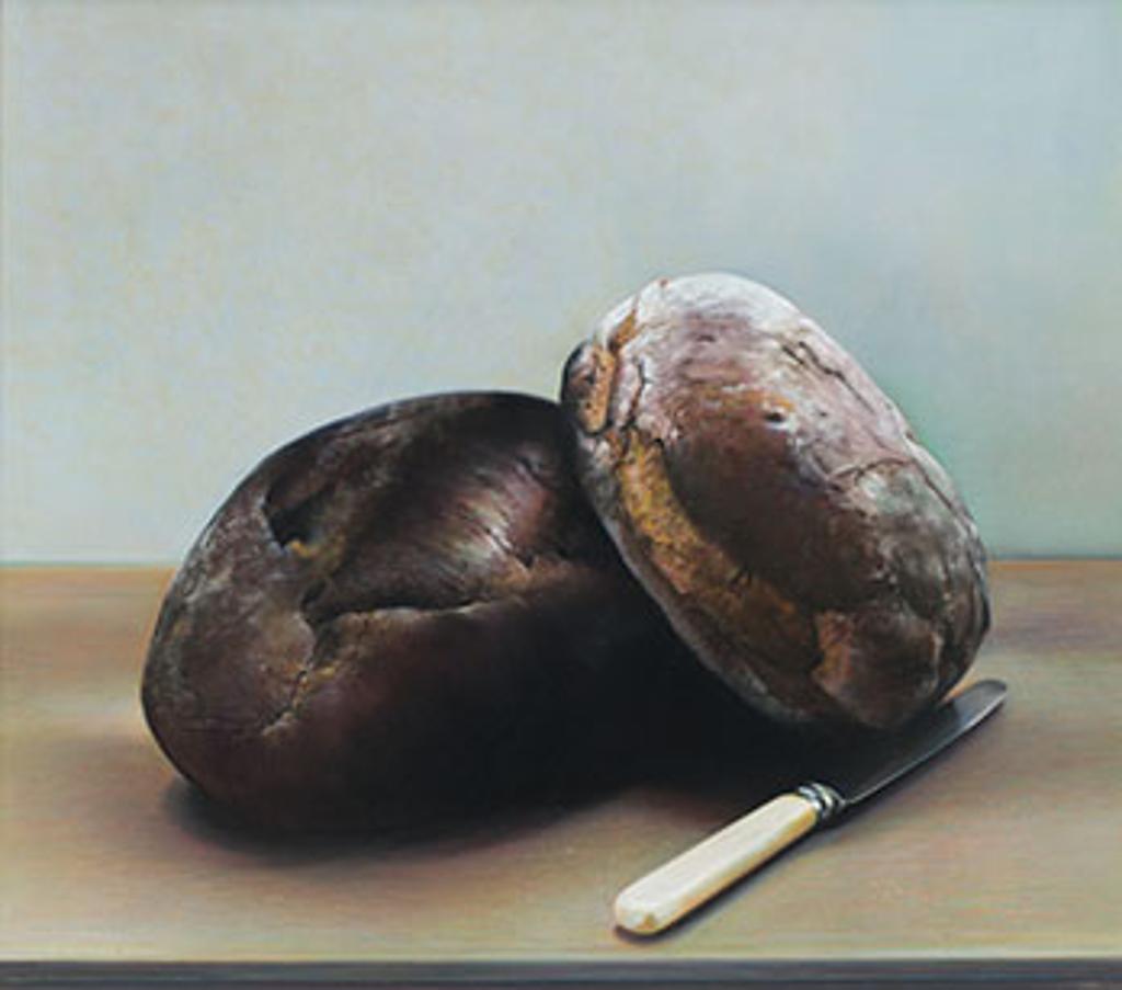 Andrew Hemingway (1955) - Still Life with Burnt Bread and Bone-Handled Knife