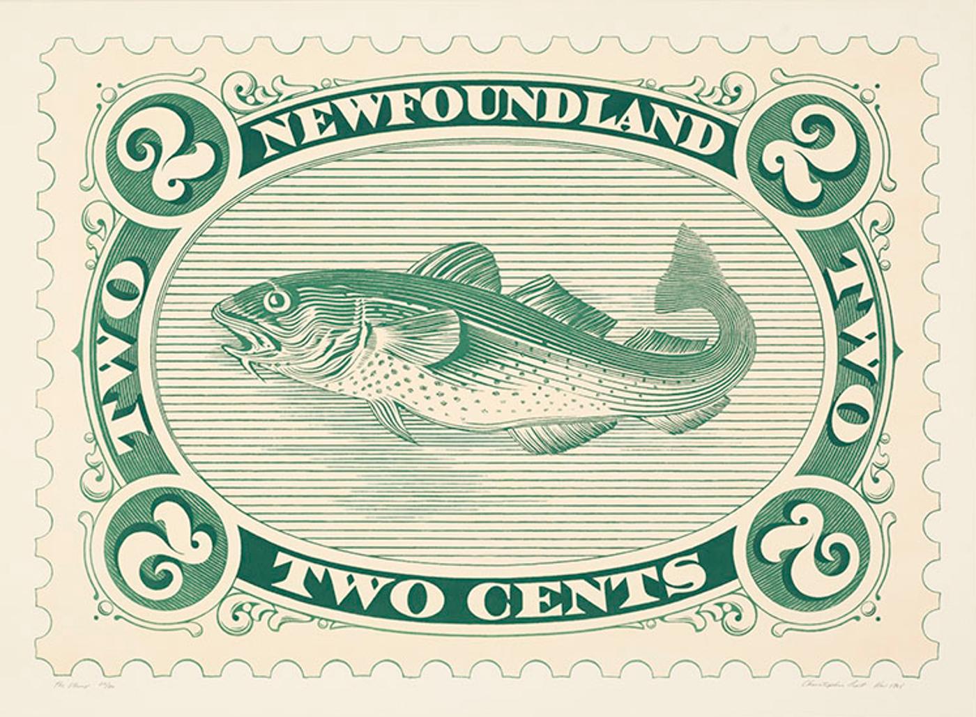 Christopher John Pratt (1935-2022) - The Stamp (2¢ Cod Fish)