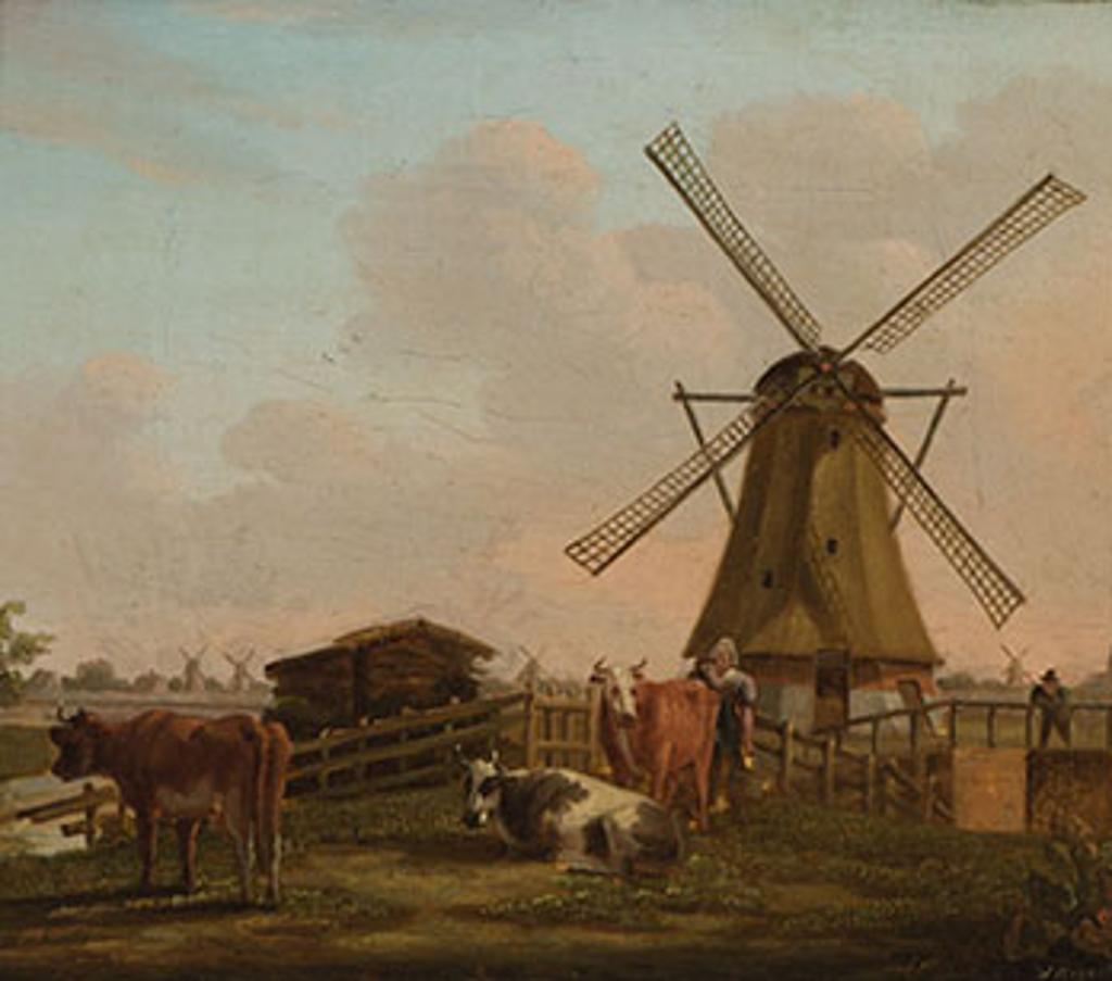 W. Robert - Landscape with Windmill