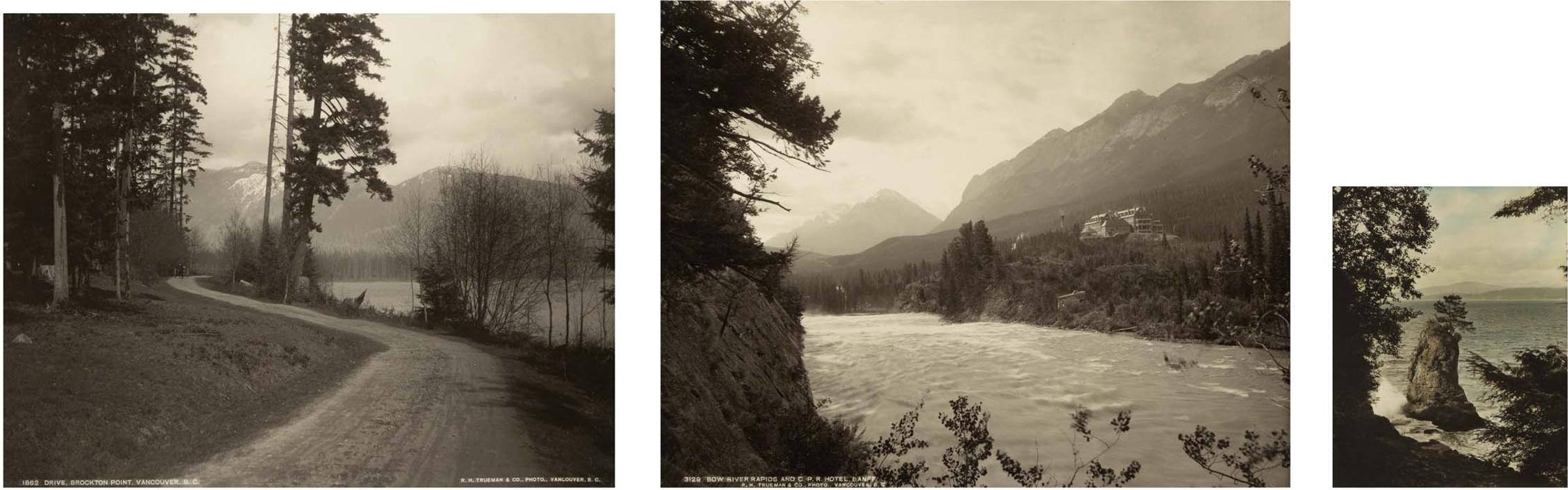 Richard Henry Trueman (1856) - Brockton Point, Vancouver, Bc; Bow River Rapids And Cpr Hotel, Banff; Siwash Rock, 1927