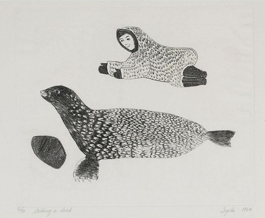 Iyola Kingwatsiak (1933-2000) - Stalking A Seal