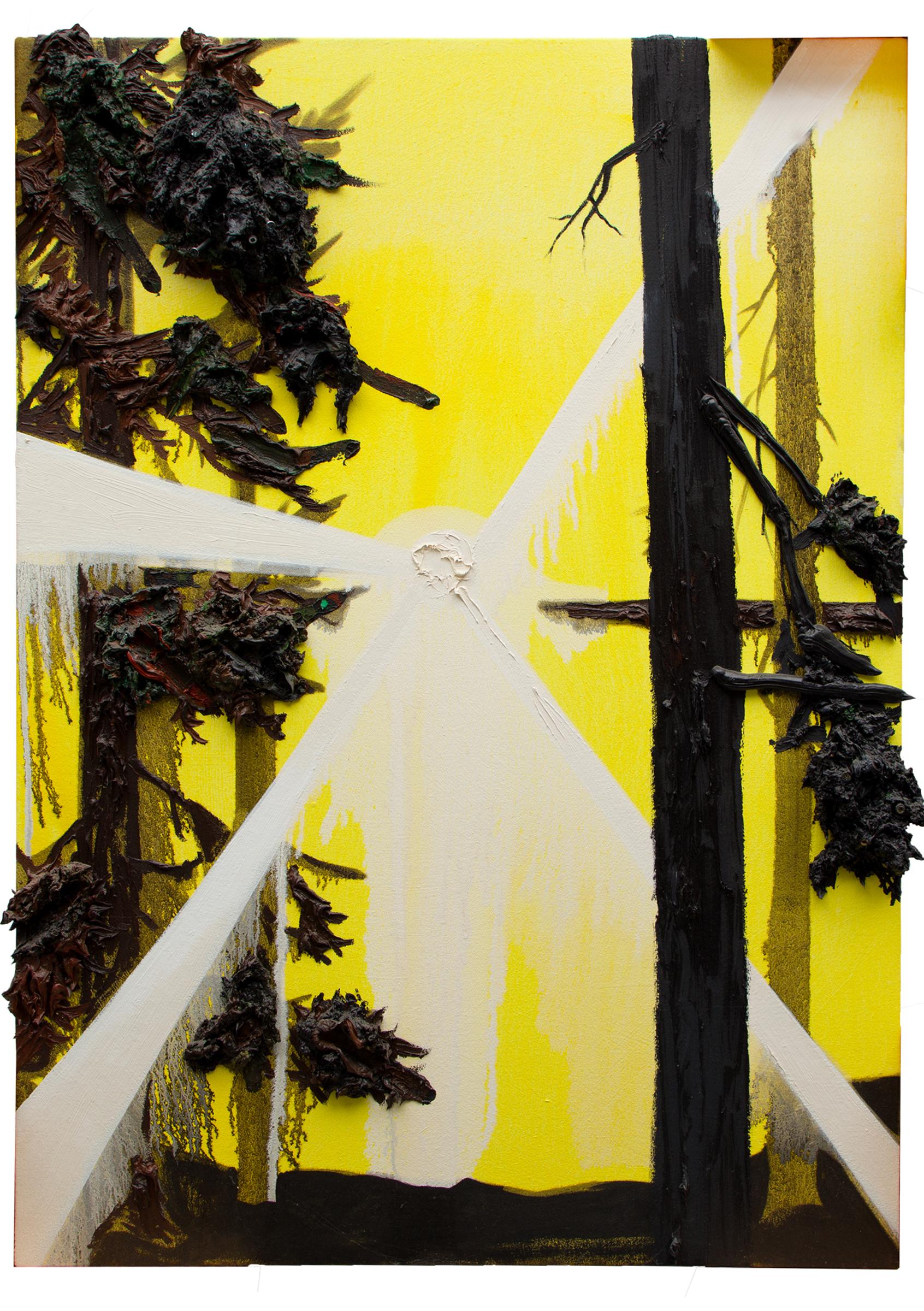 Kim Dorland (1974) - Sans titre / Untitled (Yellow Background Sunset), 2011