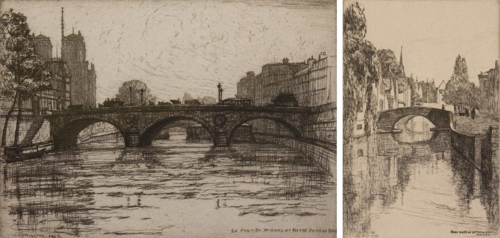 Caroline Helena Armington (1875-1939) - Le Pont St. Michel Et Notre Dame De Paris; 1925