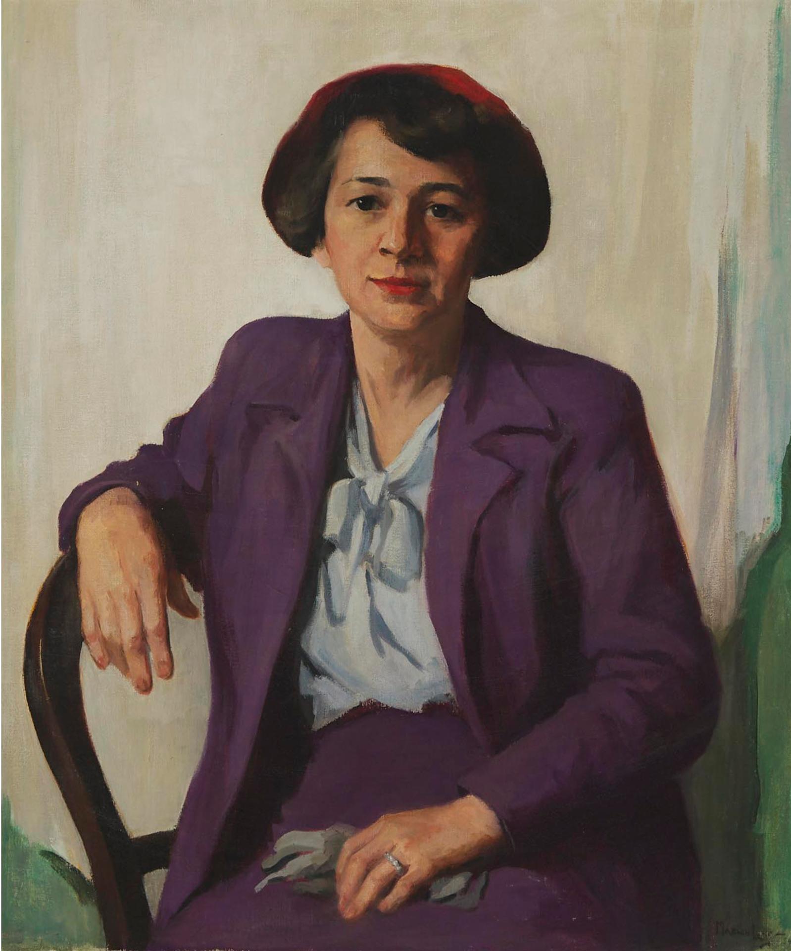 Marion Long (1882-1970) - Woman In A Purple Suit, 1954