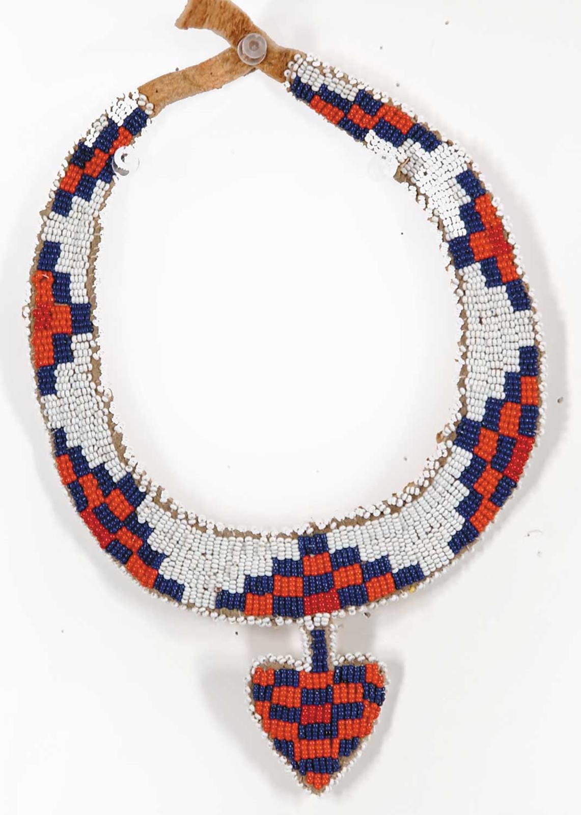 First Nations Basket School - Beaded Choker with Heart Design