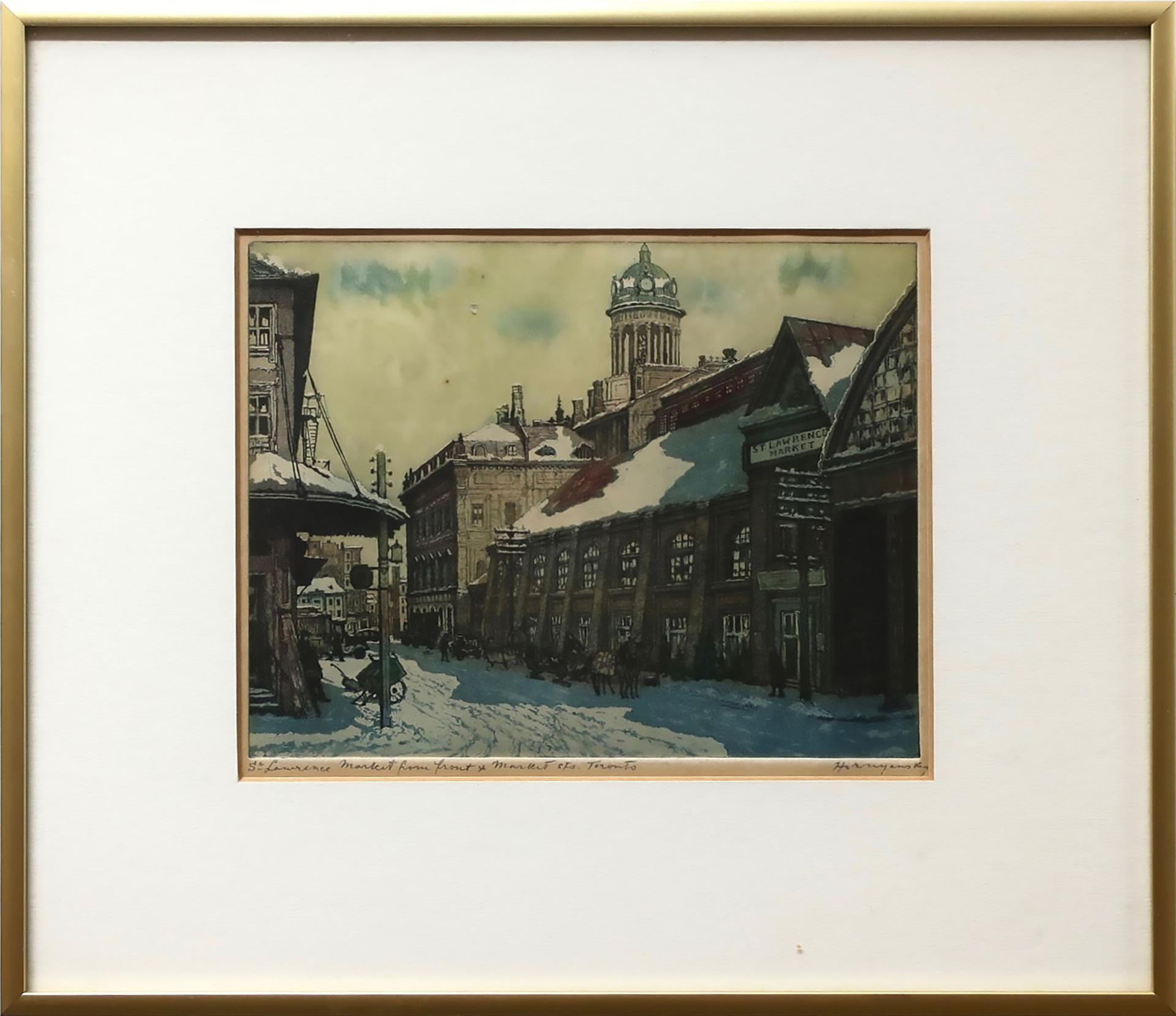 Nicholas Hornyansky (1896-1965) - St. Lawrence Market From Front & Market Sts., Toronto