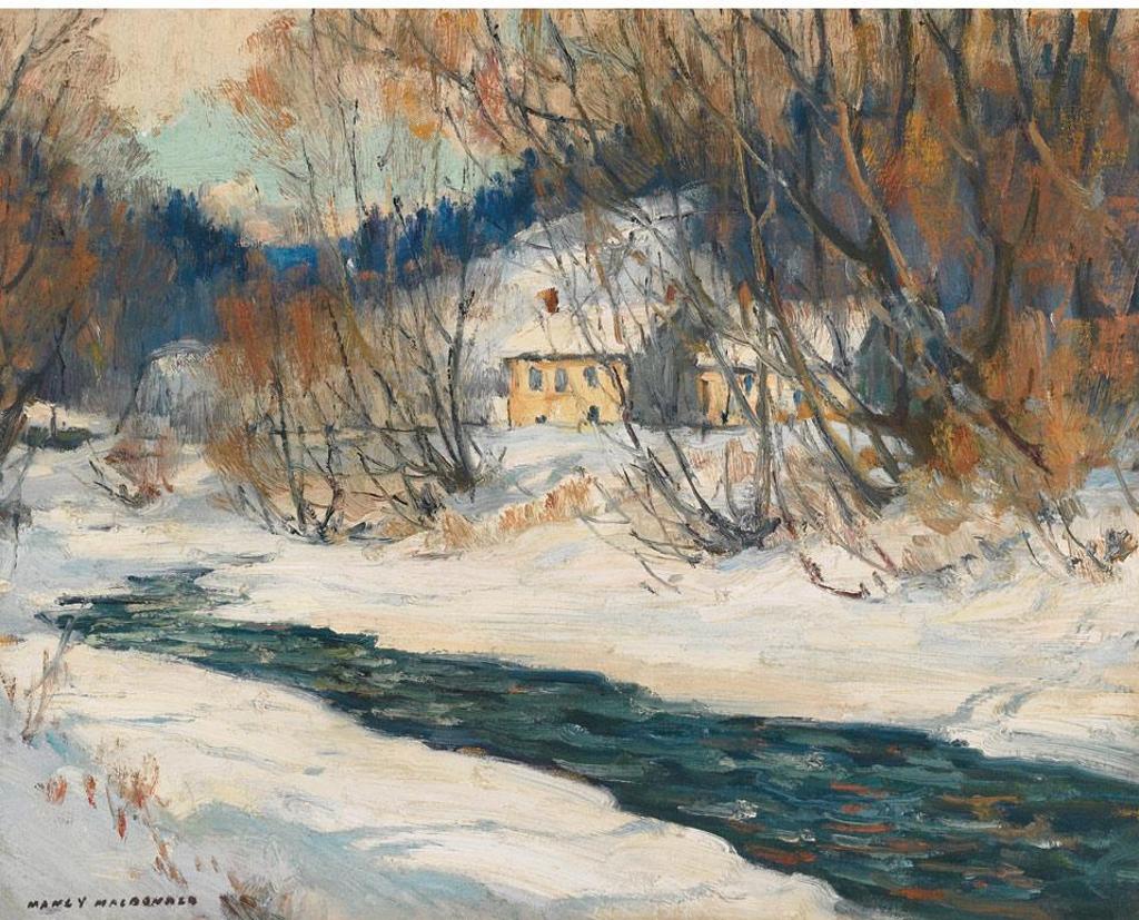 Manly Edward MacDonald (1889-1971) - Buildings By A River, Winter