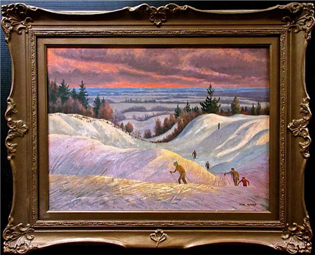 Thomas Albert Stone (1897-1978) - Skiing At Sundown