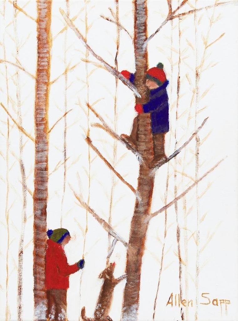 Allen Fredrick Sapp (1929-2015) - Two Boys Playing in Trees