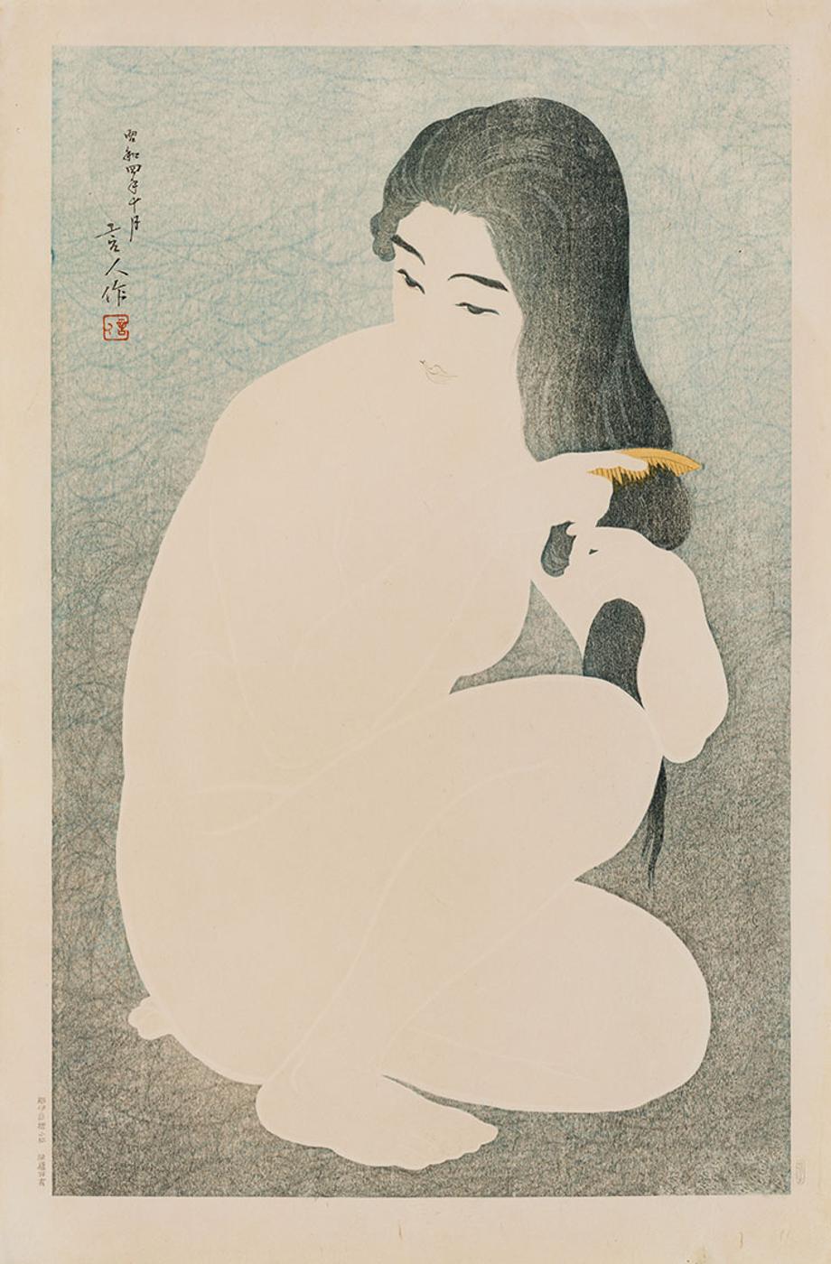 Torii Kotondo - Kamisuki (Combing Hair)