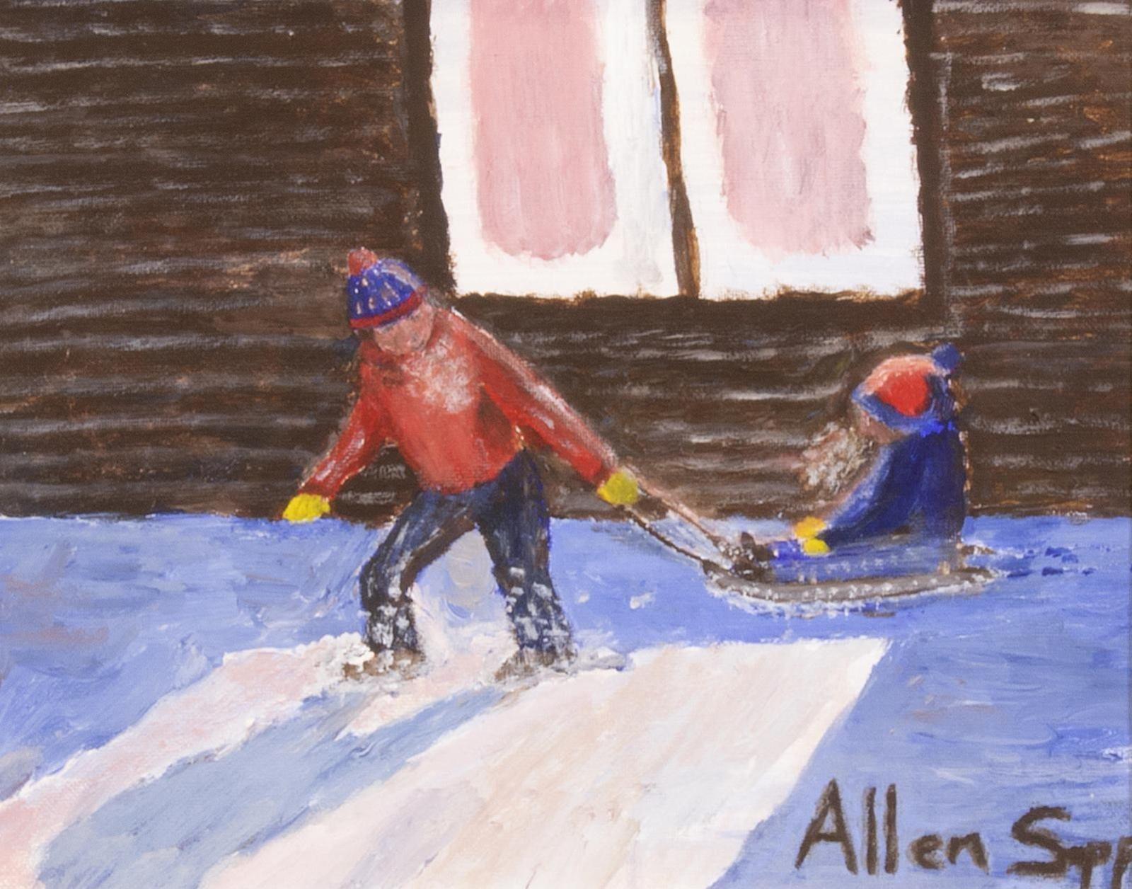 Allen Fredrick Sapp (1929-2015) - Pulling Lil Brother On The  Sled