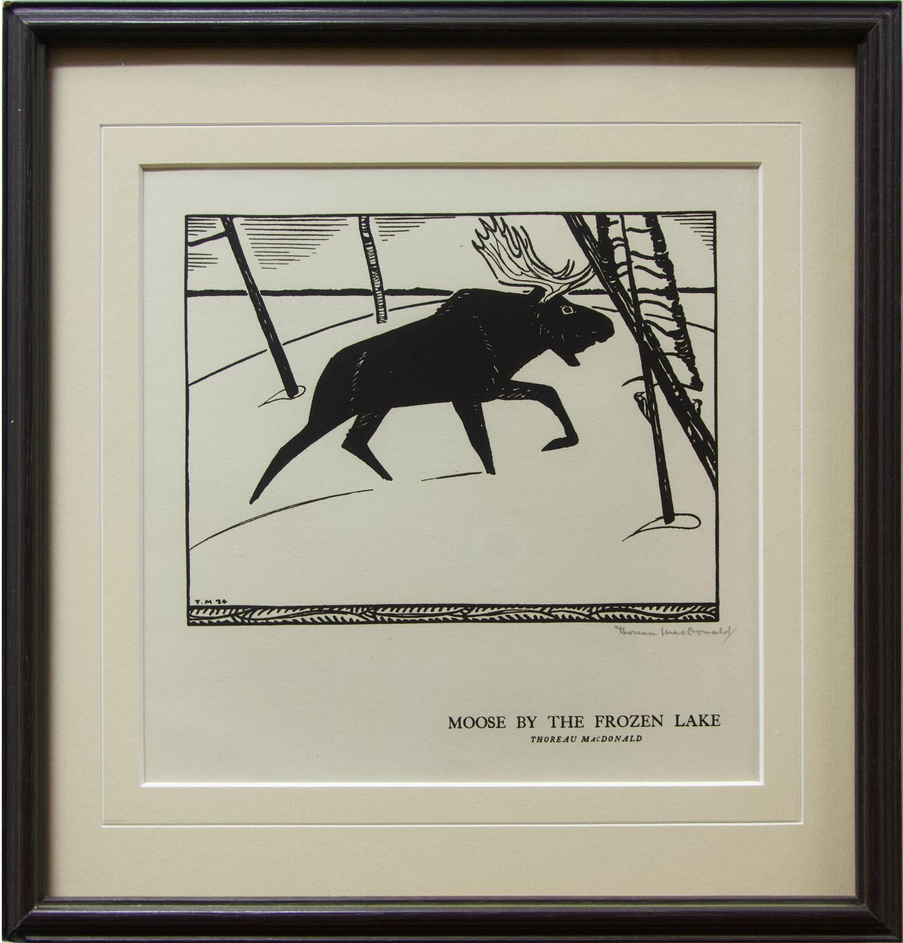 Thoreau MacDonald (1901-1989) - Moose By The Frozen Lake