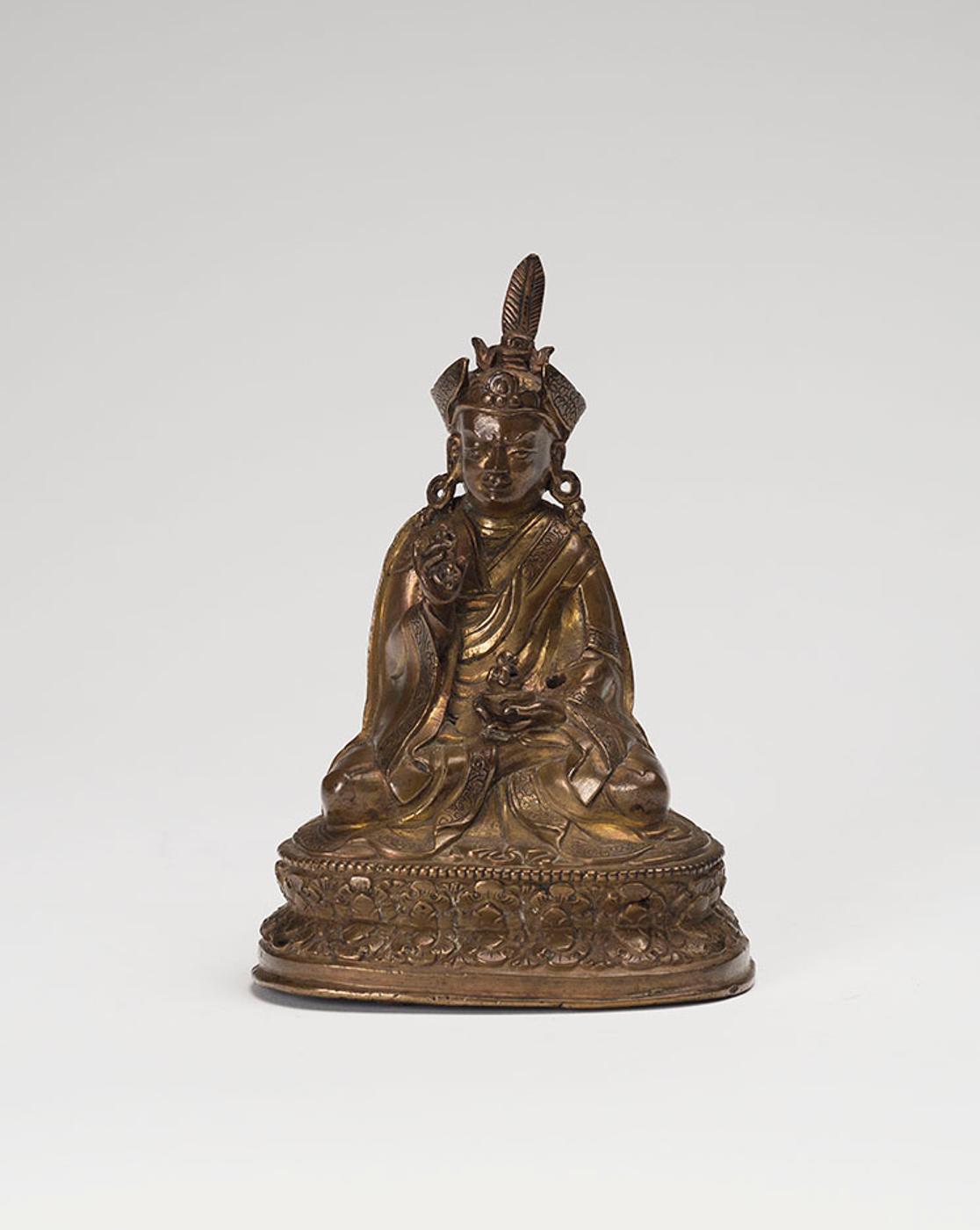 Tibetan Art - A Tibetan Bronze Seated Figure of Padmasambhava, 17th/18th Century