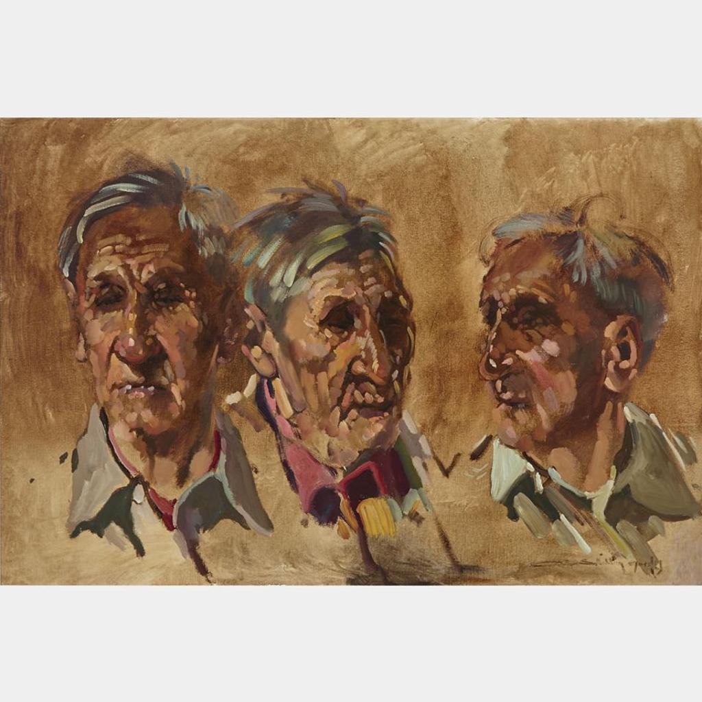 Arthur Shilling (1941-1986) - Portrait Of Old Mike (Three Views)