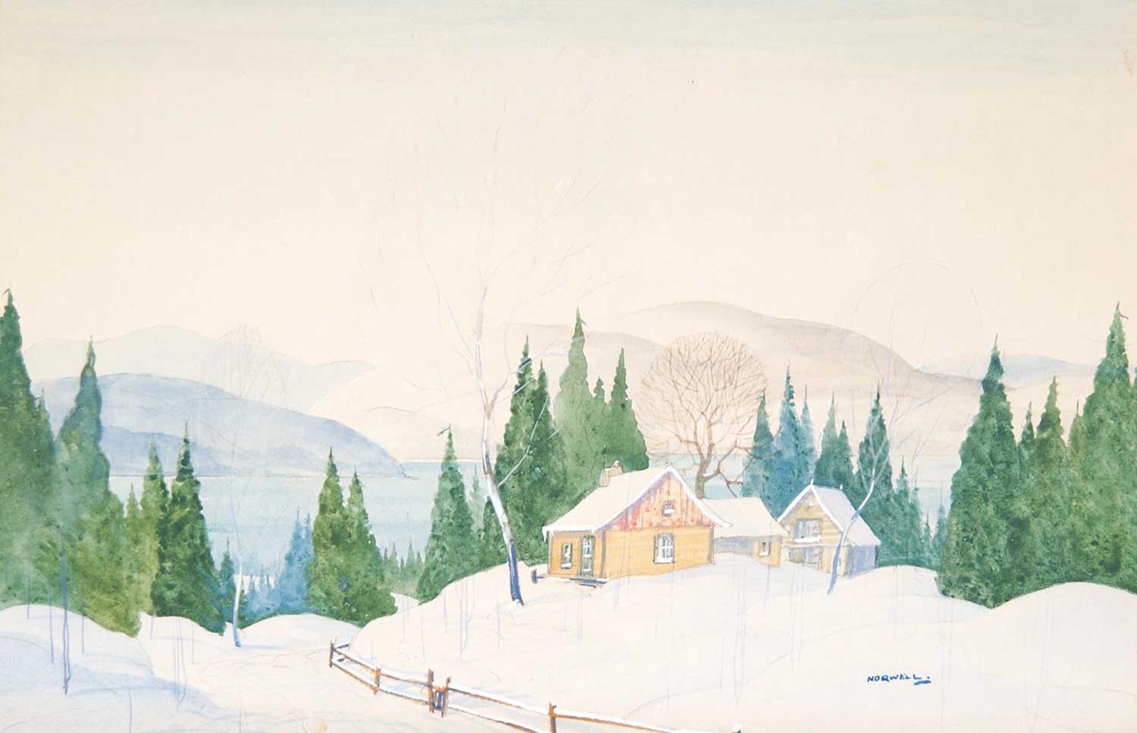 Graham Norble Norwell (1901-1967) - Untitled - House and Road in Winter