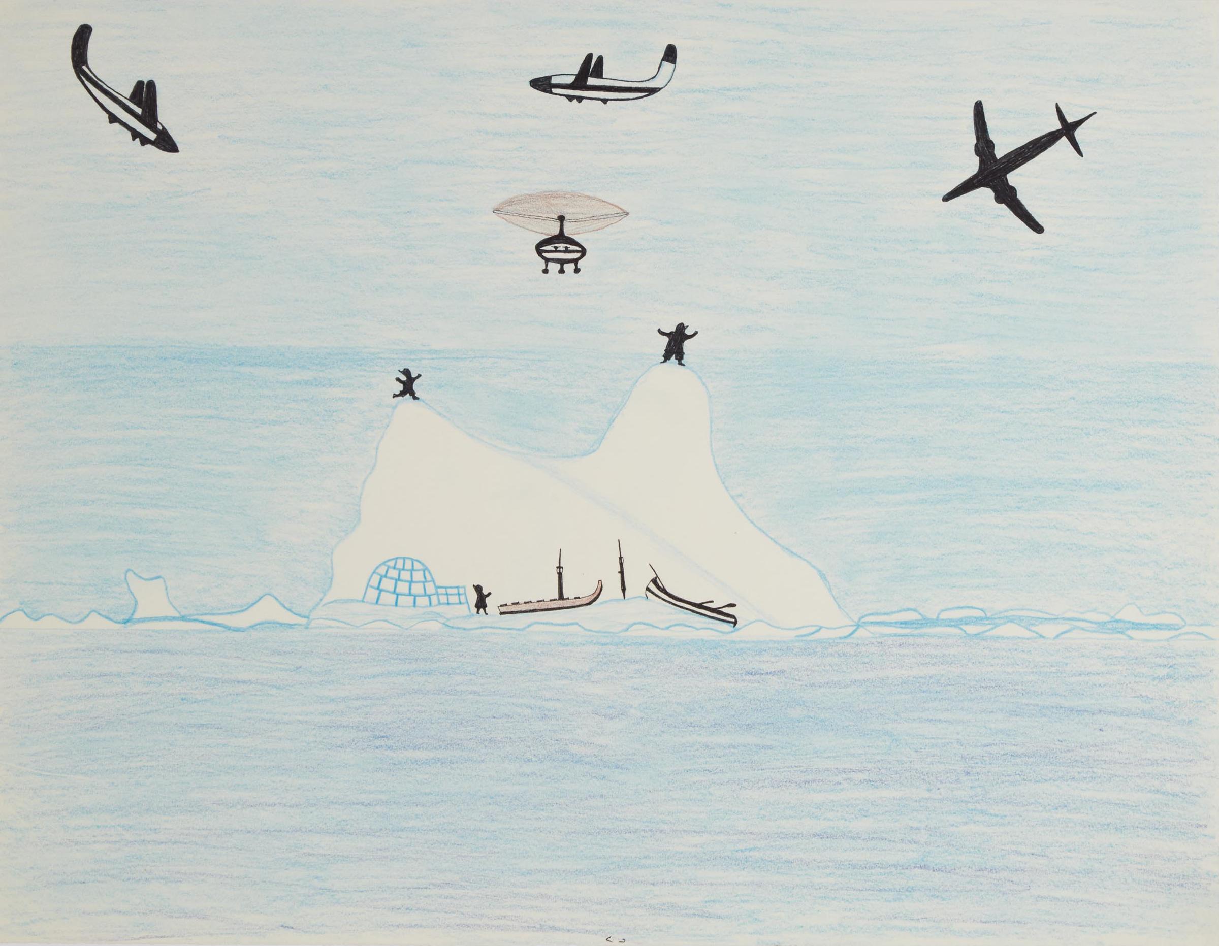 Pudlo Pudlat (1916-1992) - Untitled (Airplanes), Ca. 1991-1992