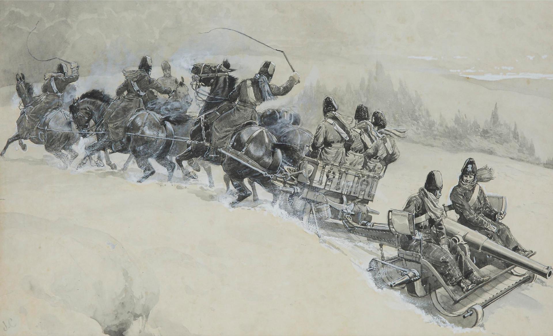 John Charlton - Troops In Sleighs