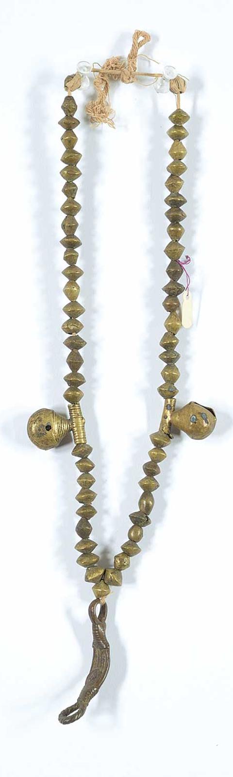 First Nations Basket School - Child's Brass Bead and Bell Necklace