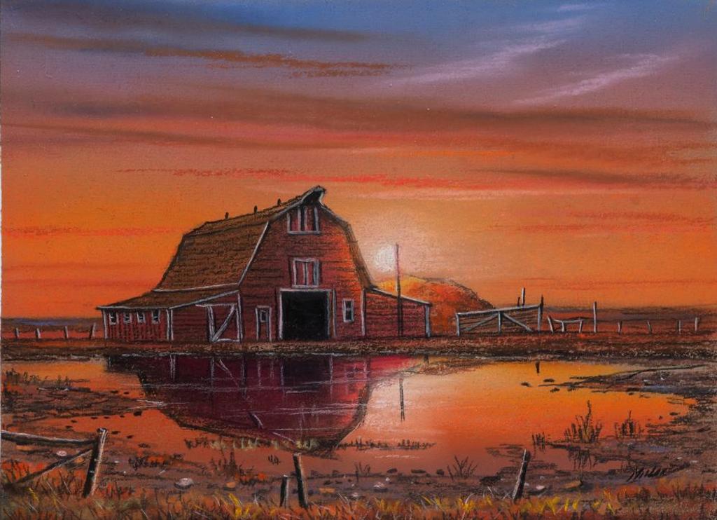 Bob Millard (1947-2014) - Untitled - Barn at Sunset