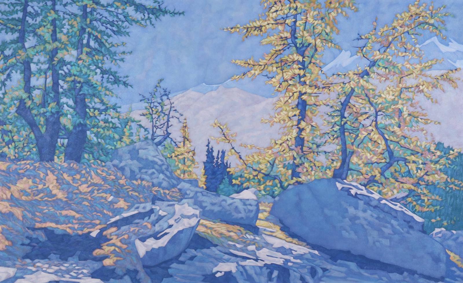 Deborah Lougheed Sinclair (1953) - West Opabin Trail, Autumn Larch (Lake Ohara Series); 1989