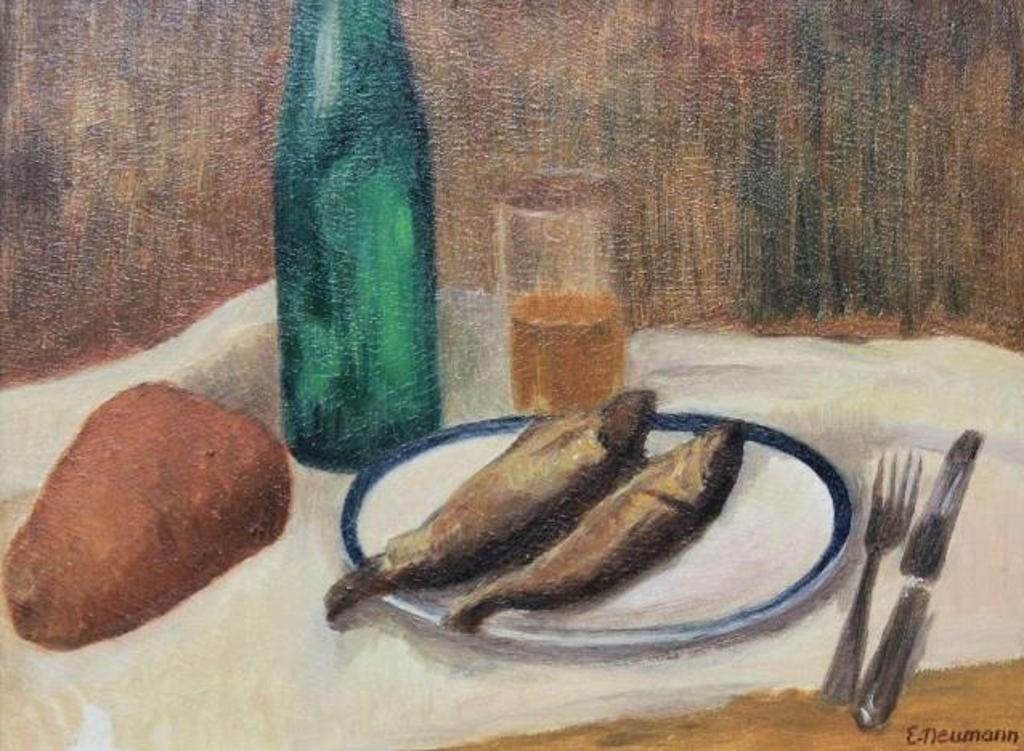 Ernst Neumann (1907-1956) - Still Life with Fish & Wine