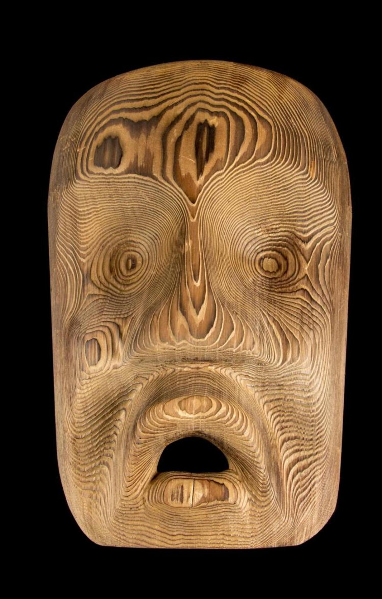Ellen May Neel (1916-1966) - a carved cedar West Wind mask