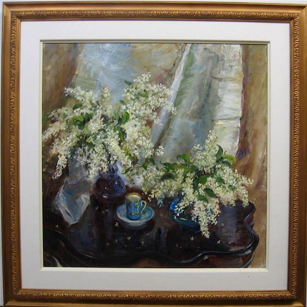 Nikolai K. Dubovov (1957) - Still Life With Flowers, Tea Cup & Saucer