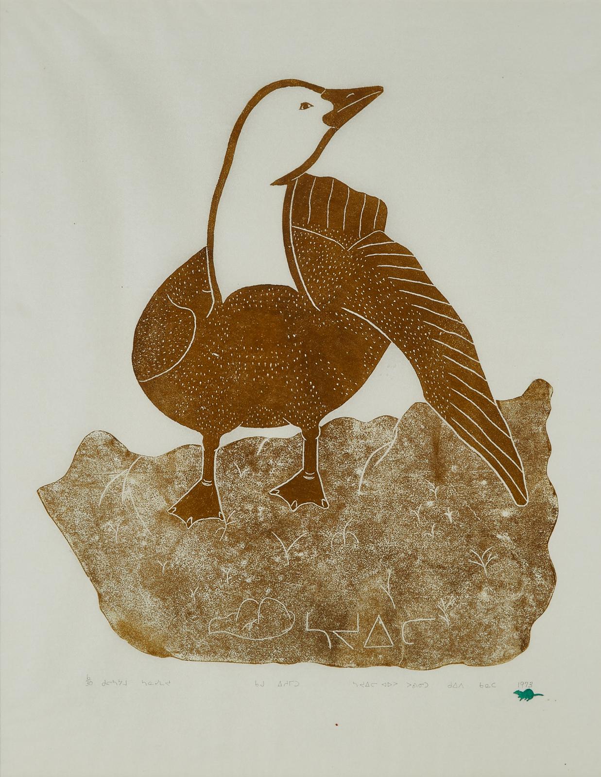 Syollie Arpatuk Amituk (1936-1986) - Snow Goose Shaking Its Feathers