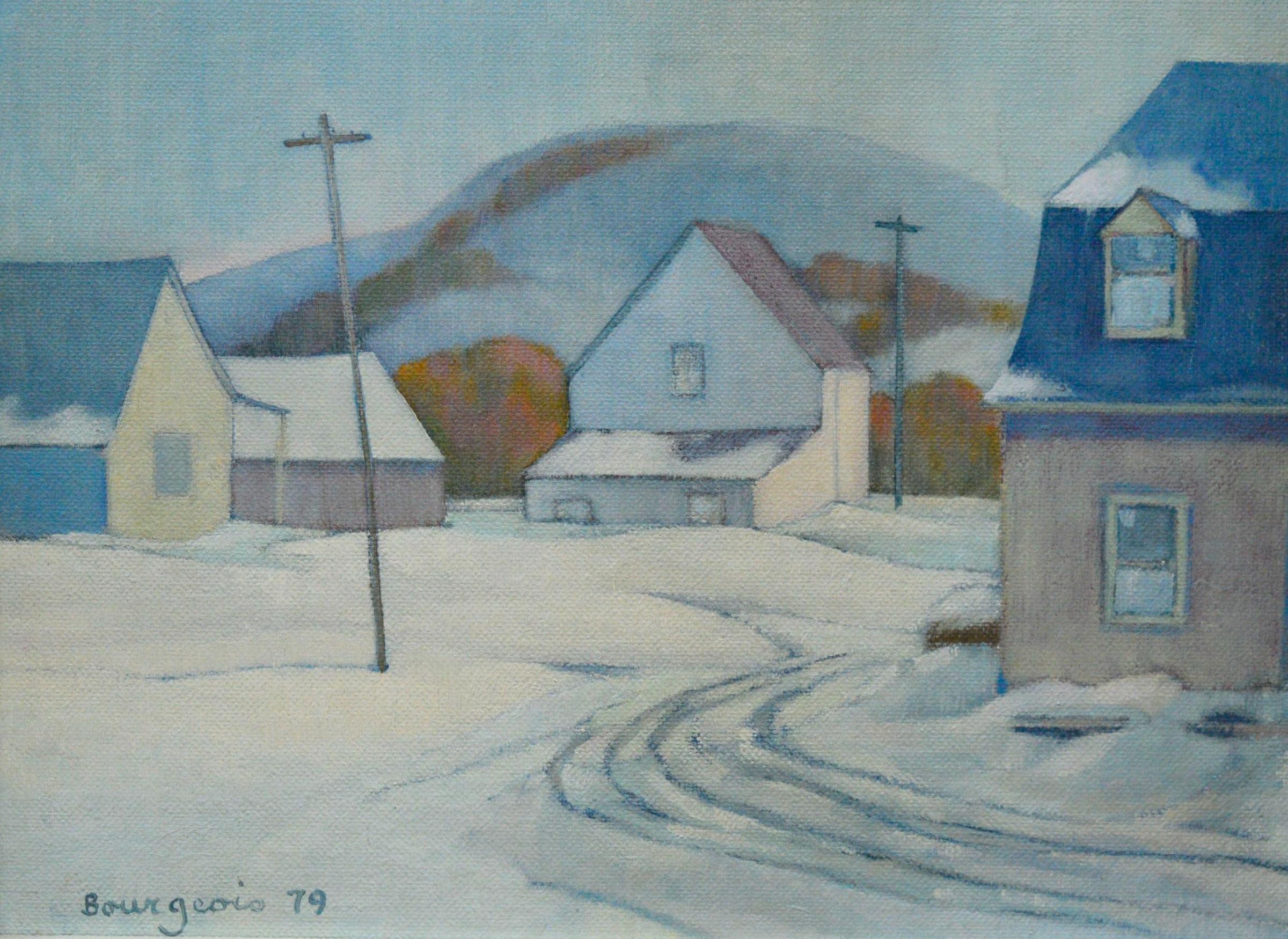 Denis Bourgeois (1938) - Maison en hiver, huile sur panneau entoilée, signée et datée '79