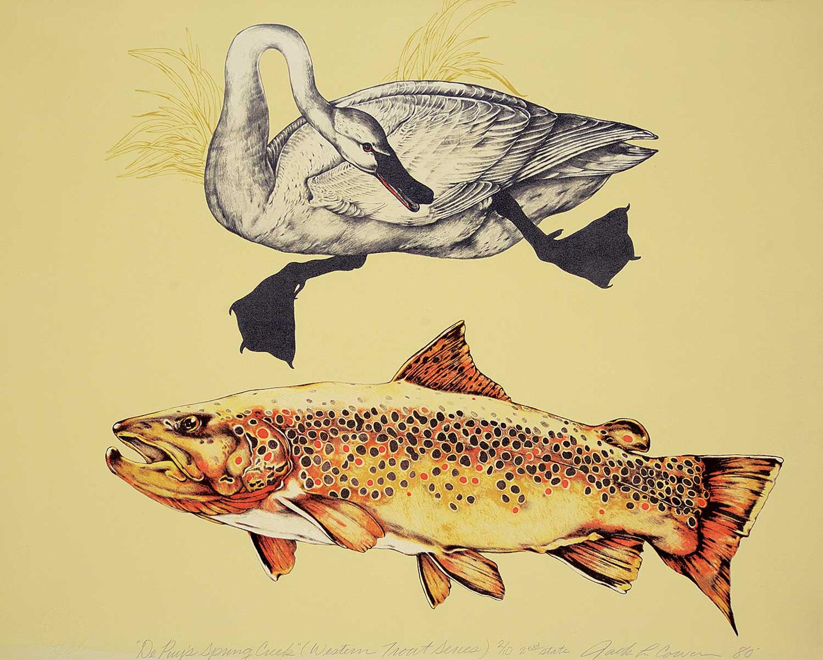 Jack Lee Cowin (1947-2014) - De Puy's Spring Creek [Western Trout Series]  #2/10 Second State
