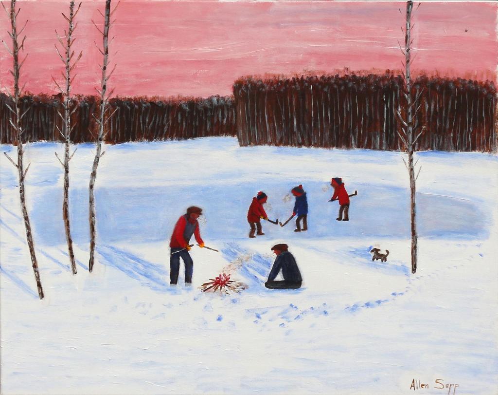Allen Fredrick Sapp (1929-2015) - Staying Warm By The Skating Pond