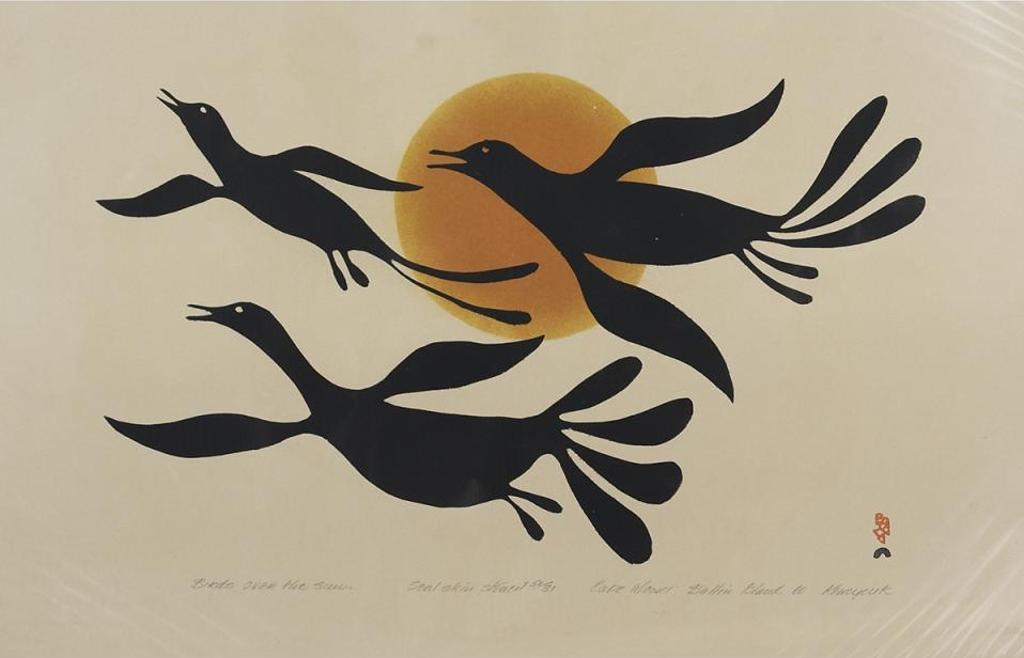 Kenojuak Ashevak (1927-2013) - Birds Over The Sun