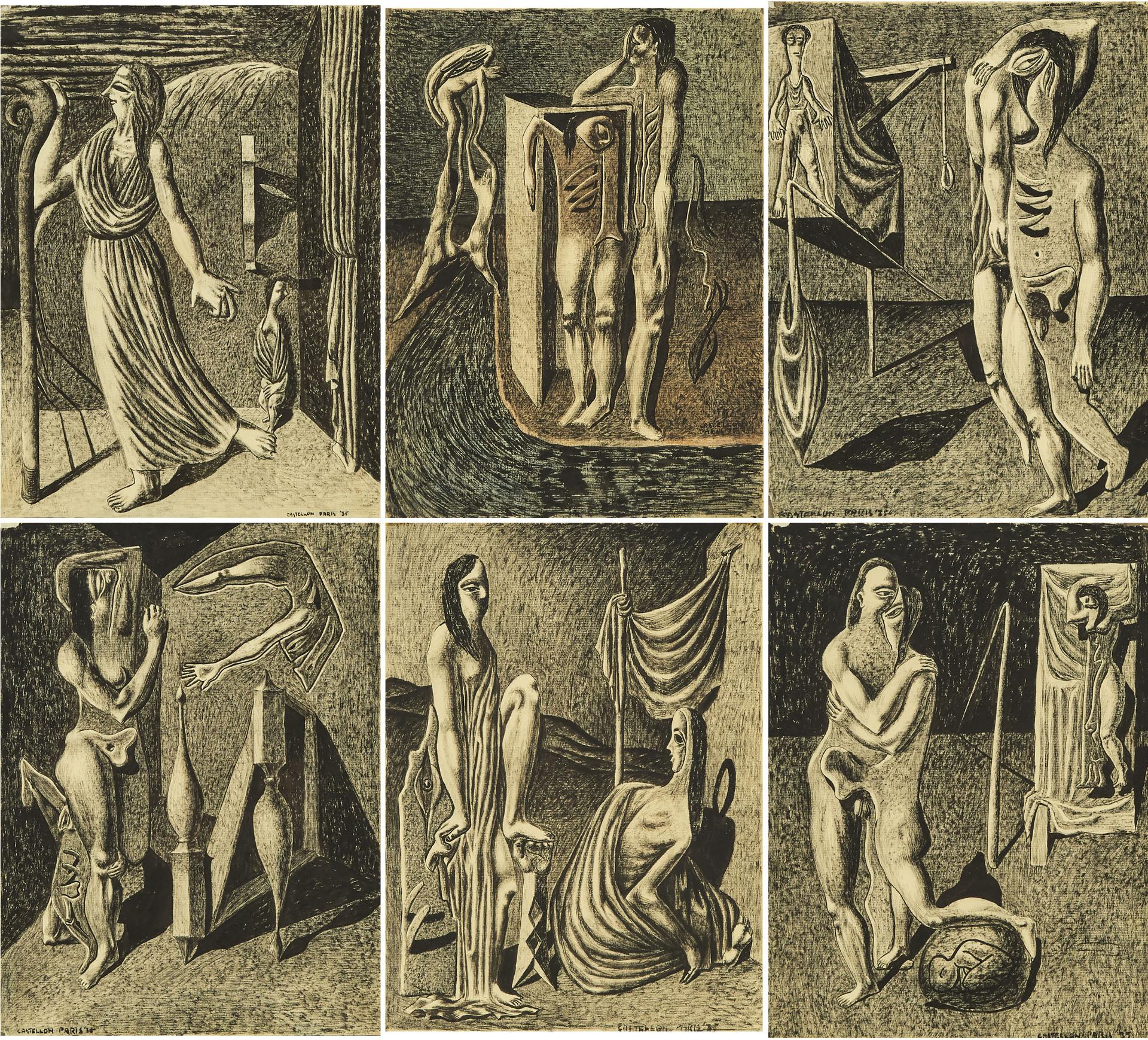 Federico Castellón - Six Surreal Studies At Paris, 1935