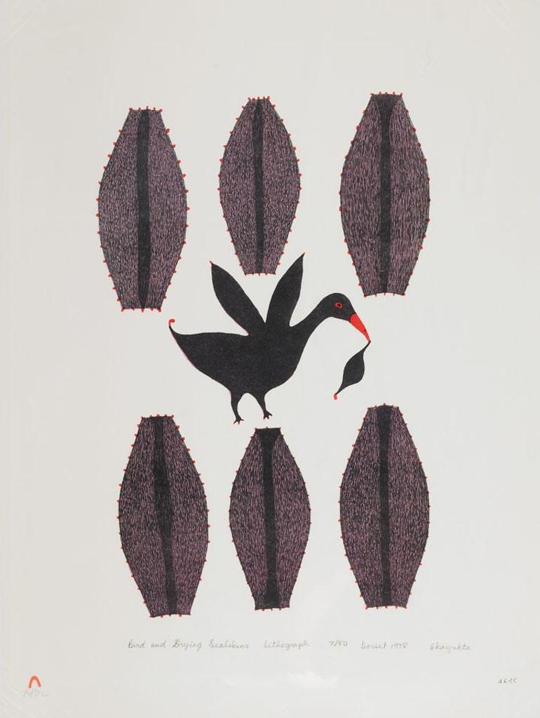 Ikayukta Tunnillie (1911-1980) - Bird And Drying Sealskins
