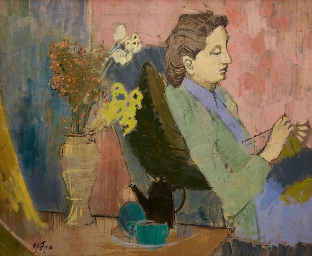 John Richard Fox (1927-2008) - Woman Knitting