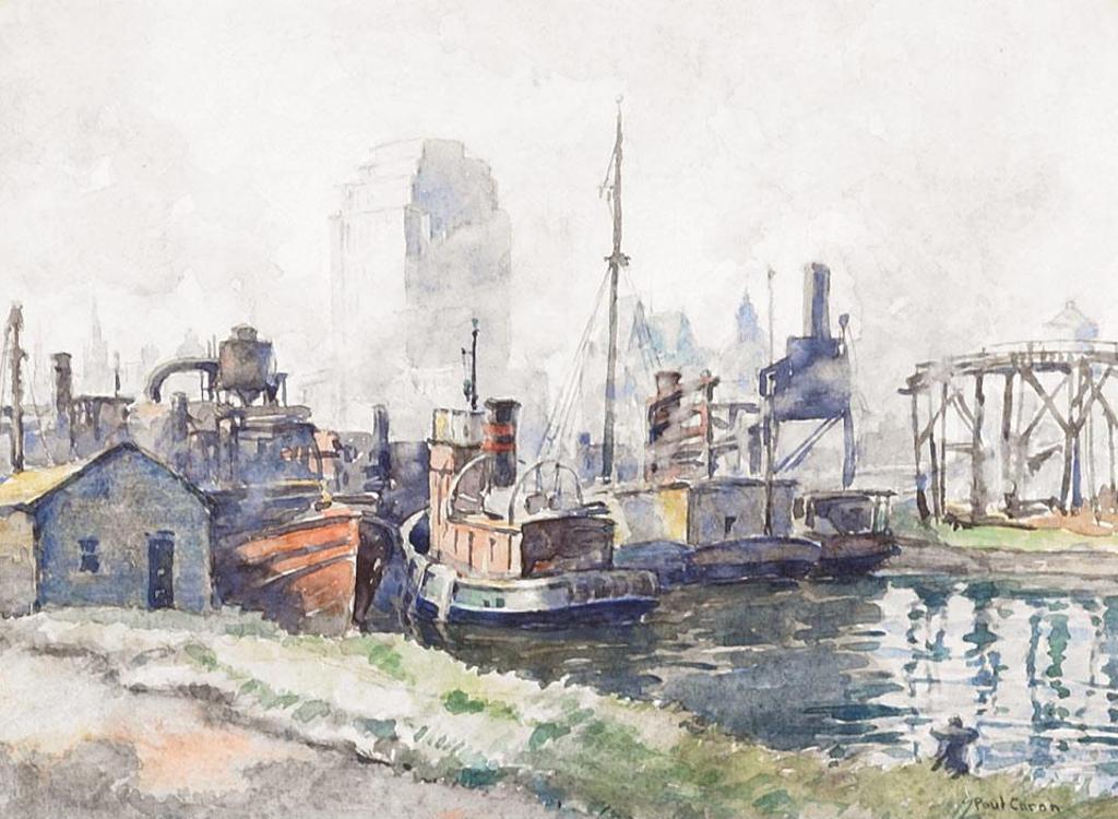 Paul Archibald Octave Caron (1874-1941) - Old Canal Basin, Montreal