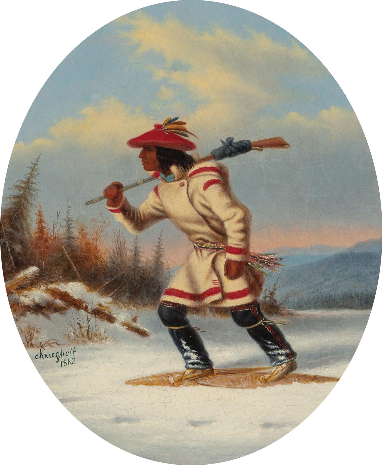Cornelius David Krieghoff (1815-1872) - Winter Trapper, 1862