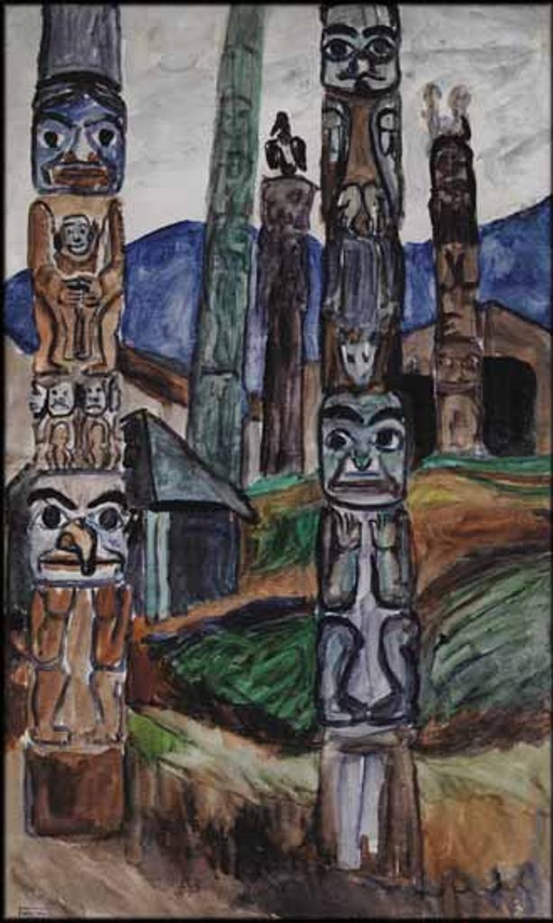 Emily Carr (1871-1945) - Totem Poles, Kitwancool Village
