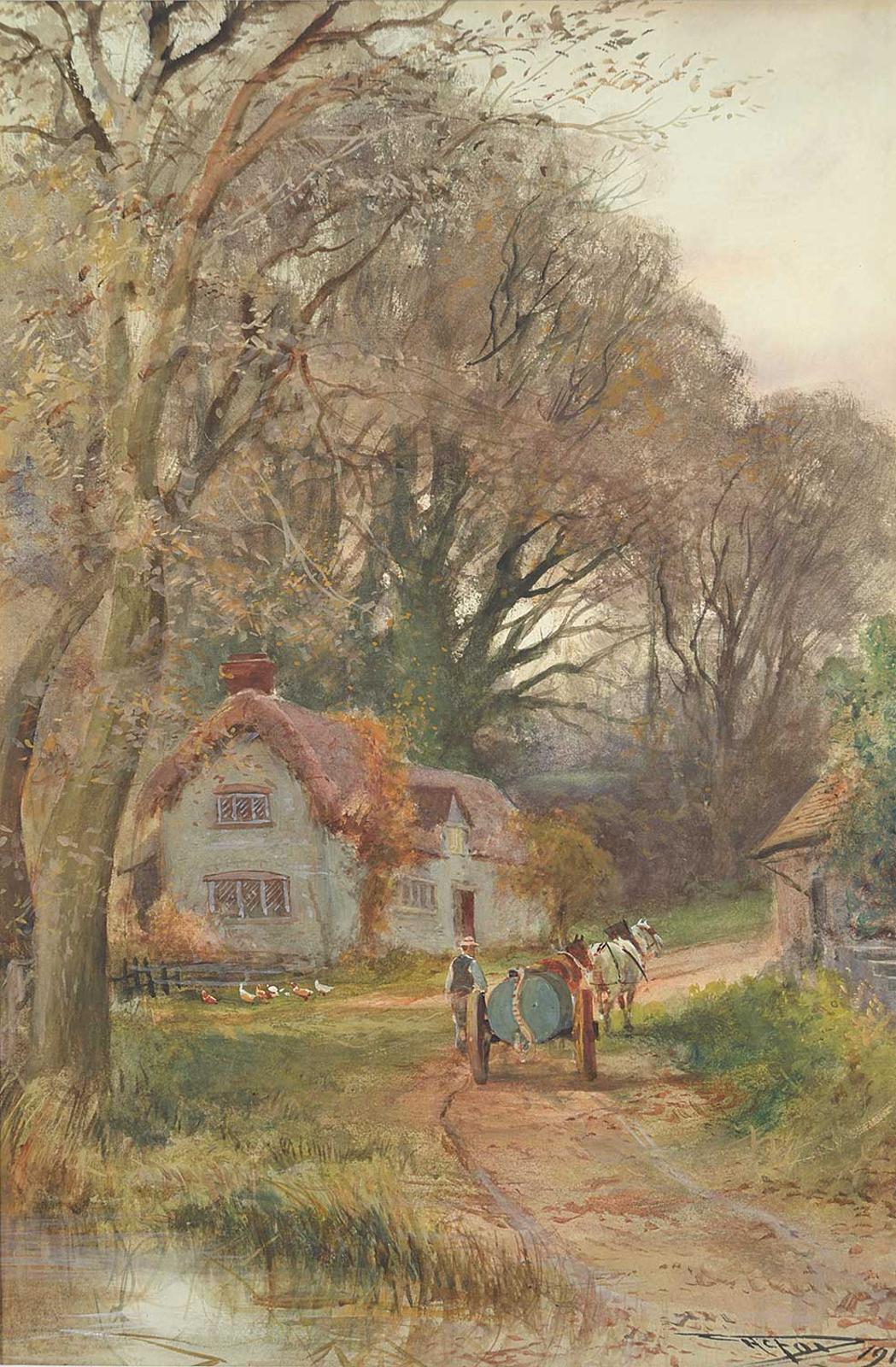 British Columbia School (1810) - A Berkshire Lane Scene